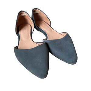 J. Jill D'orsay Gray Suede Leather pointed flats size 8